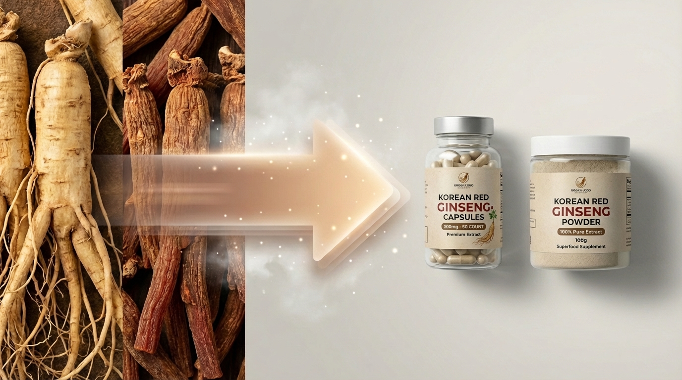 Generated Image December 26, 2025 - 9_50PM홍삼/인삼 제품을 고를 때 가장 먼저 봐야 할 건 '이 회사가 홍삼/인삼을 얼마나 진지하게 다루는가'예요.