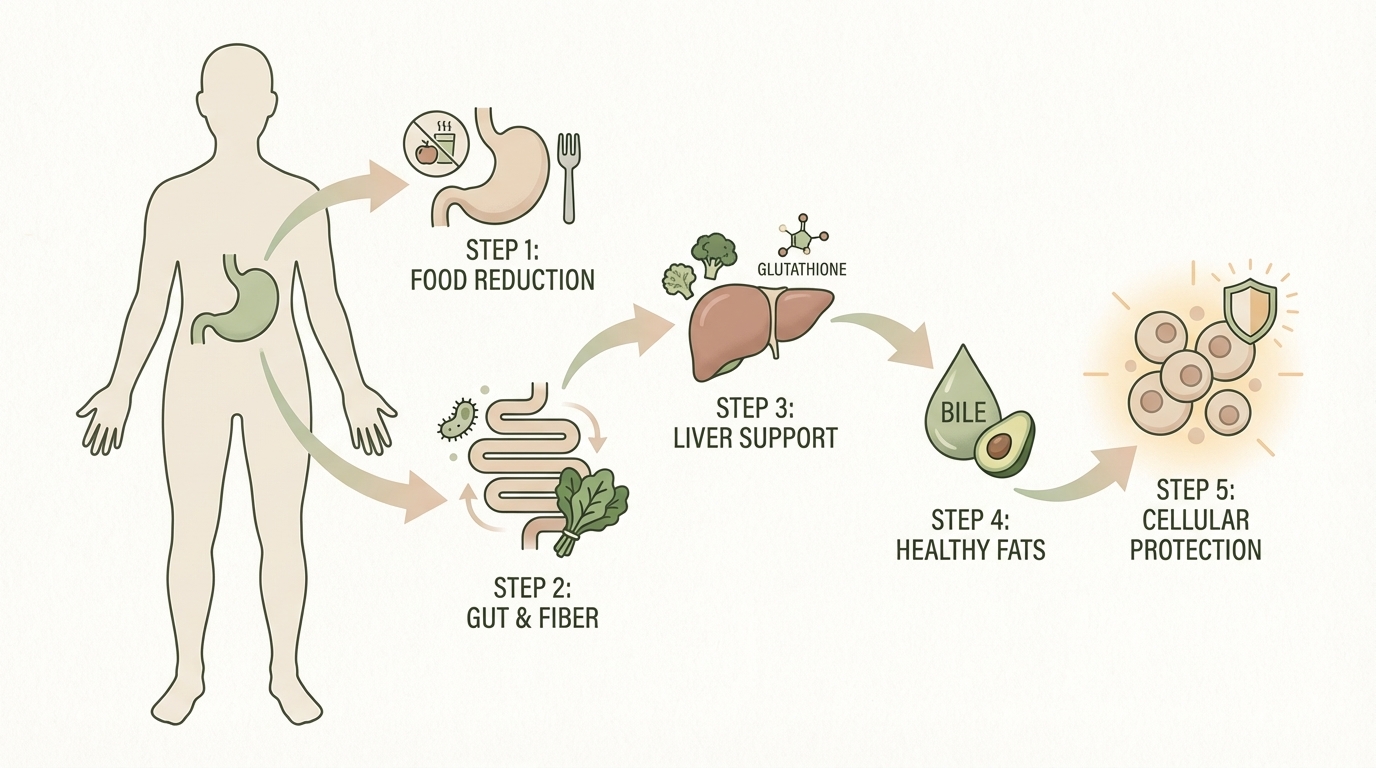 디톡스에는 순서가 있어요 — 5단계 해독 시스템