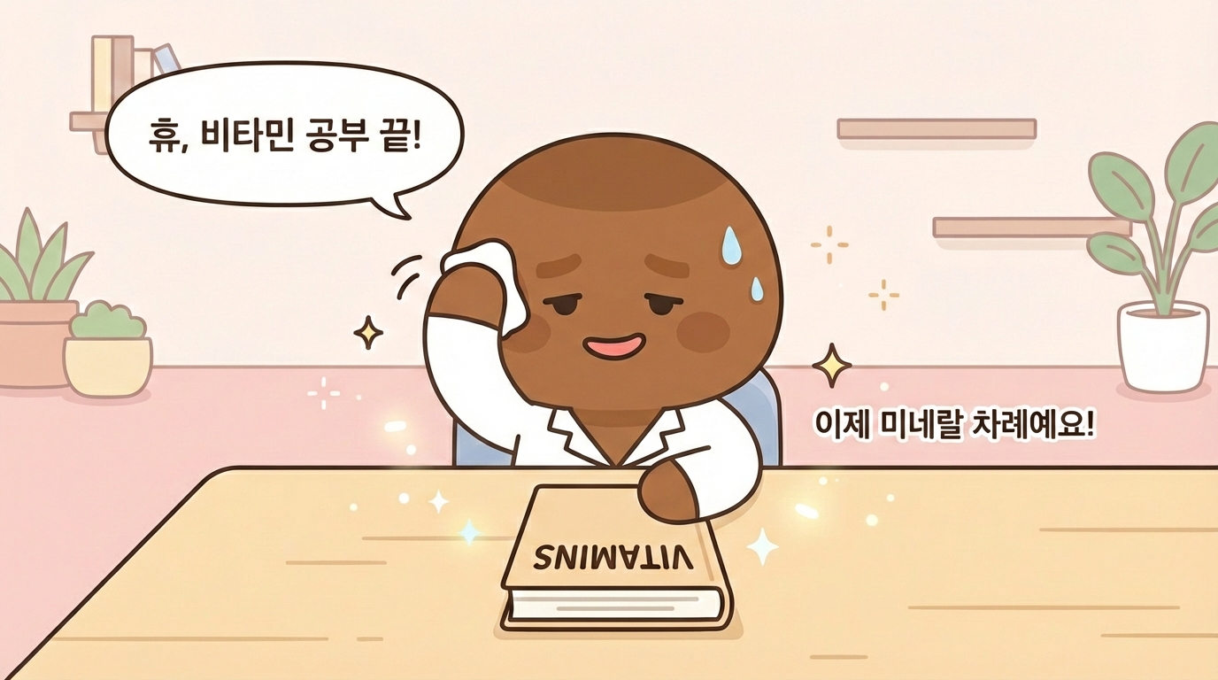 이제 종합비타민의 마지막 퍼즐, 미네랄 차례예요