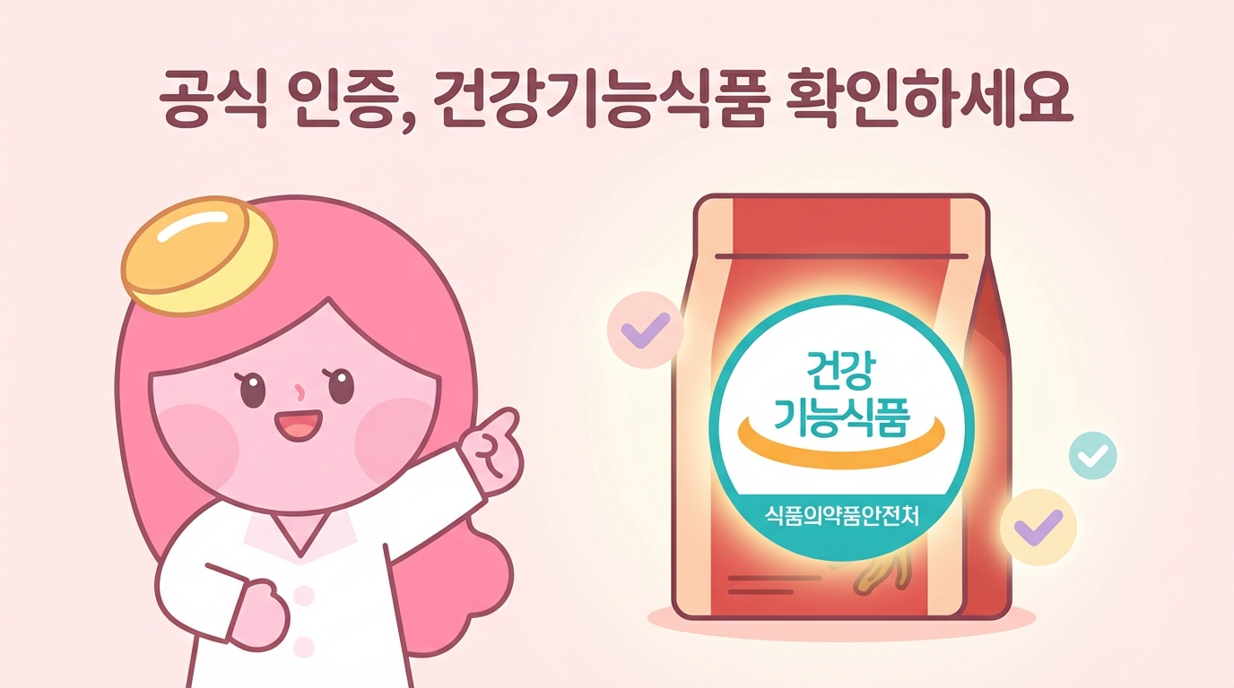 홍삼을 고를 땐, 제품 포장에서 건강기능식품 마크부터 확인해 주세요