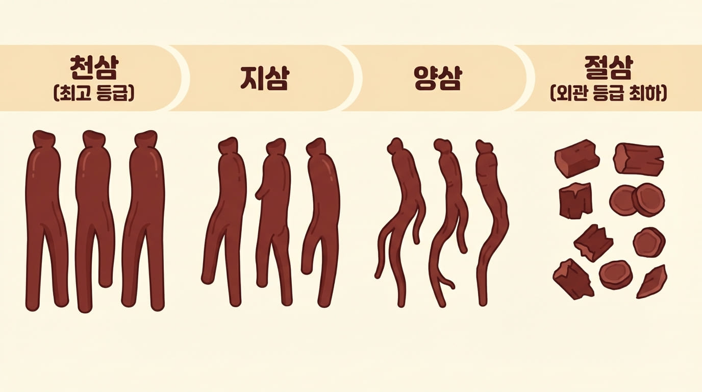 천삼,지삼,양삼,절삼,한국인삼공사에서 정한 등급