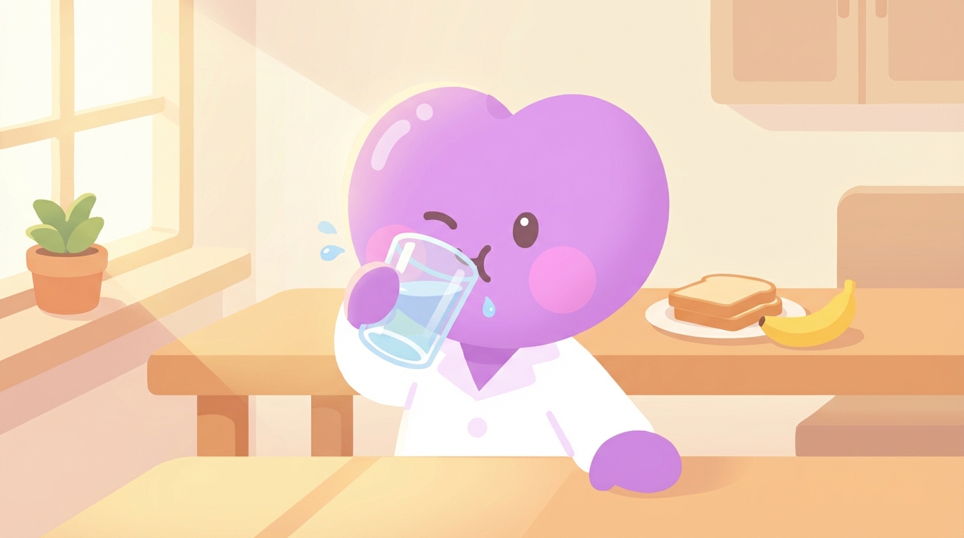 아침 + 공복 + 물 한 잔 — 가장 안정적인 콜라겐 섭취법이에요!